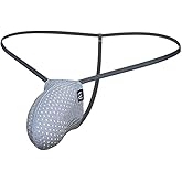 Men's T Back Thong Low Rise Sexy Briefs Spaghetti Strap Mesh Bikini Underwear