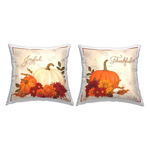 Stupell Industries Joyful Thankful Sentiment Pumpkin Design by Mardell Schuster…