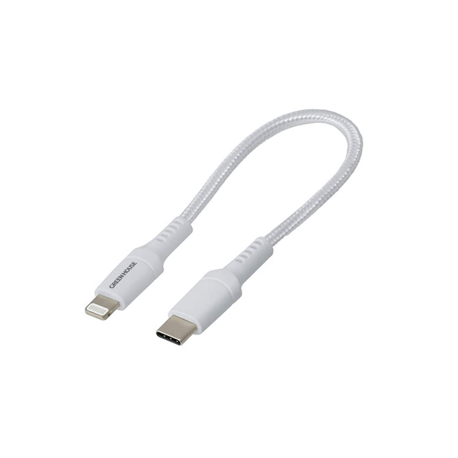 グリーンハウス Lightning to Type-C 15cm 強靭ケーブル ホワイトの商品画像