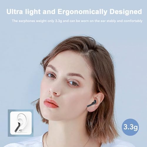 CASCHO Ear Buds Wireless Earbuds V5.3, for Small Ears, 37H Playtime, Bluetooth CVC8.0 Clear Call, Deep Bass, IPX7 Waterproof, Earphones iPhone Android