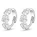 YiYi Operation Flower ear button Clip Silver Plated Hoop Stud Earrings Women's Engagement