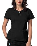 ADAR UNIFORMS Adar Pop-Stretch Junior Fit Taskwear Empire Henley Top