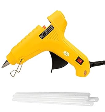 Bond007 MHK 40W Hot Melt Glue Gun with On-Off Switch, LED Indicator and 4 Sticks (Yellow)