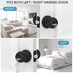TICONN Round Door Knobs, Ball Door Knob with Dead