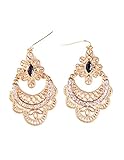 CA Mode Women's Dangle Pierced DropEarrings Crystal Rose Gold