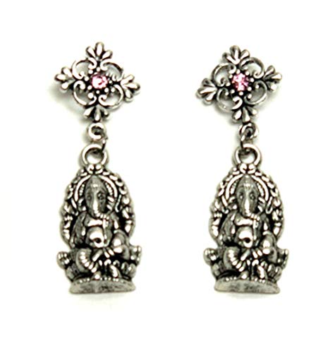 Festive : Ganapati/Ganesh Dangle Post Back Earrings For Women / AZAEGG001-ASP