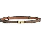 WILOVCOS Women’s Turn-lock Buckle Adjustable Belt, Skinny Leather Belt, Ideal For Dresses Jeans