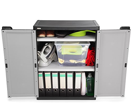 2er Set Kunststoffschrank und Beistellschrank Ondis24 Universalschrank