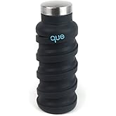 que Bottle - Fashionable & Collapsible 12oz Water Bottle (Metallic Charcoal)