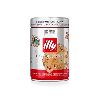 Illy Espresso gemahlen, Mittlere Röstung, Designerdose Max Petrone, 2er Pack (2 x 250 g)