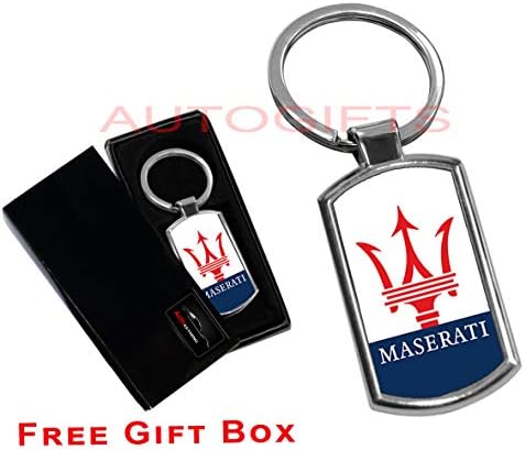 Cargifts MASERATI KEYRING KEY CHAIN RING FOB CHROME METAL NEW GIFT