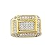 Men's Goldtone CZ Curved Layered Rectangle Ring Sizes 9-11 (8)