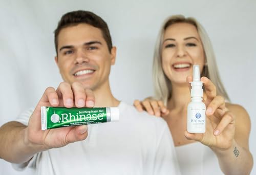 Rhinase Allergy Relief Lubricating Nasal Gel – Steroid Free, Dual Wetting Agent & Salt Formulation (1 oz.) for Nasal Dryness Nosebleeds Saline Gel for Nose…