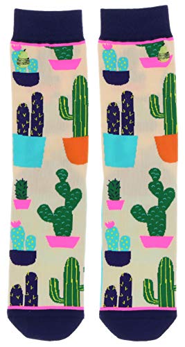 Woven Pear Women's Can't Touch This Cactus Theme Crew Socks (2Pr), Cotton Blend - Thumbnail 3