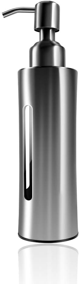 Hokyzam FR05 Liquid Soap & Lotion Dispenser Pump, 250ml Soap Dispenser Stainless Steel Lotion Liquid Soap Pump Bottle Container for Kitchen and Bathroom