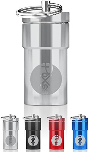 Aluminum Stash Jar - Airtight Container with Screw Lid &amp; Key Ring - Waterproof, Odor Proof, &amp; Rust Proof, Portable Storage, Anodized Surface - Silver