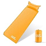 Camp Solutions Lightweight Self-Inflating Air Sleeping Pad, Orange