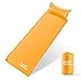 Camp Solutions Lightweight Sleeping Pad - Self Inflating Camping Pad with Built in Pillow for Camping, Hiking and Backpacking (Orange)