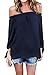 Hibluco Women's Casual Off Shoulder Tops Summer Chiffon Blouse Sexy T-shirt