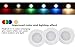 TORCHSTAR Set of 3 Multicolor LED Under Cabinet Lighting Kit, UL-Listed Power Adapter, Surface and Recessed Mount LED Puck Lights, IR Remote Control, Warm White
