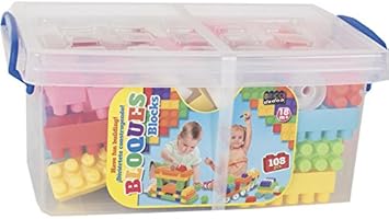 BRICODEDOS Caja con Bloques de Construccion 108 Piezas: Amazon.es: Juguetes y juegos