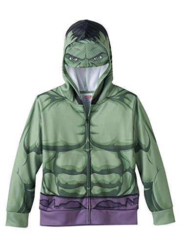 Boys Marvel Fleece Lined Costume Hoodie with Mask-- The Hulk (7)