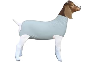 FUZIDDN Spandex Goat Tube for Show Goats - Show Livestock Supplies: Goat Covers & Blankets (Pale Moonlight, Medium)
