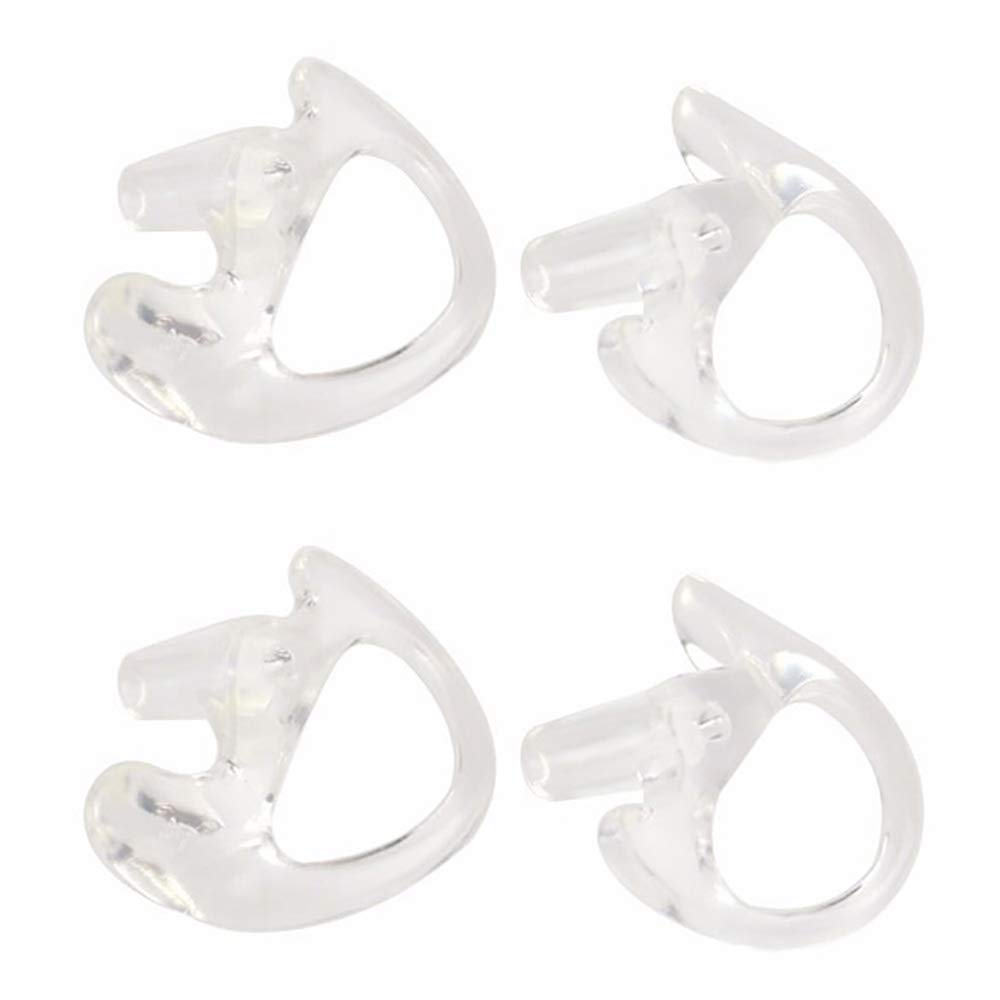 POFET 2 Pairs White Replacement Medium Silicone Earmold Earbud One Pair for Two-Way Radio Audio