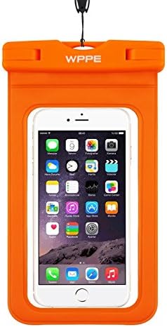 Waterproof Case, WPPE Swimming+, Colorful PVC Case Bag for All Phones up to 6 Inch, Perfect for Summer Holiday, IPX8 Certified, Orange