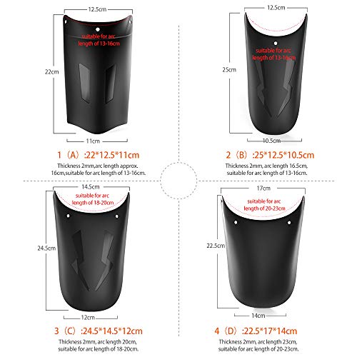 Carrfan Universal Motorcycle Front Rear Fender Extension Extender for Honda Kawasaki KTM - Thumbnail 5