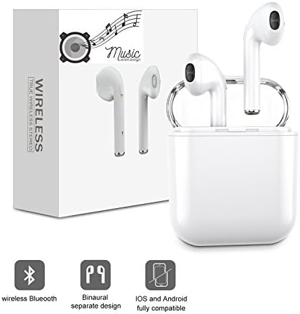 Bluetooth Headphones, KinR Wireless Sports Earphone/Stereo-Ear Sweatproof Earphones with Noise Cancelling and Charging Case Fit for iPhone X/8/7/6/6s plus Samsung Galaxy S8, S8 Plus Bluetooth Headphon