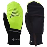TrailHeads Men's Convertible Running Gloves - black/hi-vis (medium/large)
