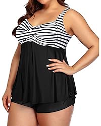 Aqua Eve Women Plus Size Tankini Swimsuit Two Piece