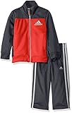 adidas Little Boys' Toddler Zip up Jacket Tricot and Pant Set, Light Scarlet, 2T
