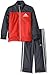 adidas Little Boys' Tricot Zip Up Jacket and Pant Set, Light Scarlet, 6