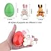 Totem World 12 Plush Bunny Filled 3'' Colorful Easter Eggs Basket Stuffers Plush Bunnies Plastic Easter Eggs Fillers Kids Party Favors Surprise Easter Eggs Hunt Games Supplies Birthday Gifts Toddler Girls Toys Goodies Bags