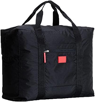 Tasoll Cabin Size Hand Baggage Duffel Holdall Bag Foldaway Luggage Bag Waterproof Tote Bag Waterproof Attach on The Handle Of Suitcase 1Pcs Black