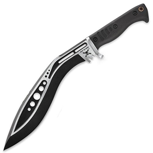 United Cutlery M48 Kukri TPR Plain Knife with Sheath, Black, 15.875"