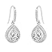 Cate & Chloe Isabel 18k White Gold Teardrop Dangle Earrings with Simulated Diamond Crystals, Hypoallergenic Jewelry for Women, Gift for Her