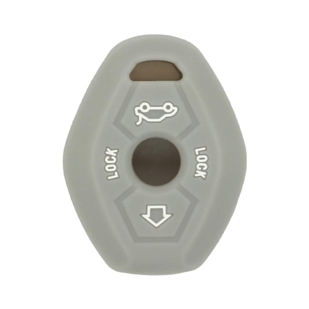 BROVACS Silicone Cover Protector Case Holder Skin Jacket Compatible with BMW 3 Button Remote Key Fob CV4902 Grey — image 1