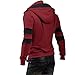 Partiss Mens Double Zipper Hoodie, M, Red
