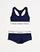 Calvin Klein Women's Modern Cotton Bralette and Boyshort Set, Coastal, Small