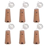 Outus Bottle Cork String Lights for Bottle DIY, Party, Christmas, Halloween and Wedding Decor, Warm White, 6 Pack