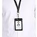 Acctrend Badge Holder, Leather ID Badge with Lanyard-3 Cards Slot-Black (1PACK)