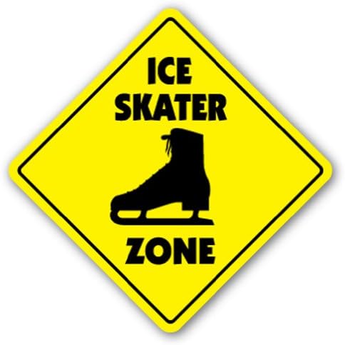ICE SKATER ZONE Sign xing gift novelty rink boots figure skating skater