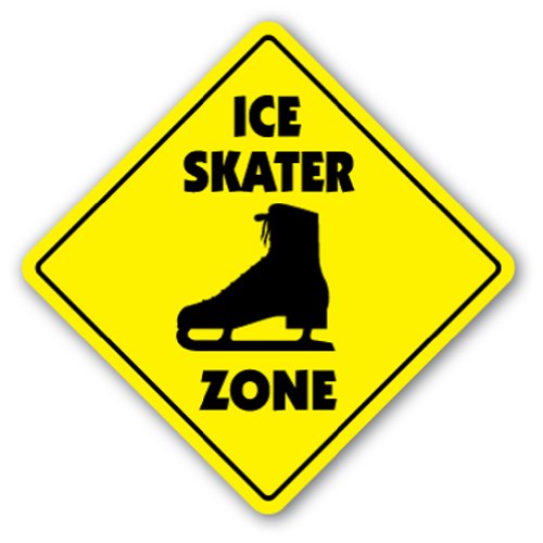 ICE SKATER ZONE Sign xing gift novelty rink boots figure skating skater