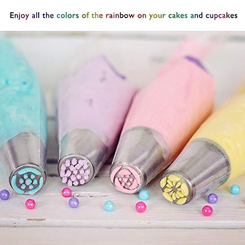 Disposable Piping Bags - Qozary 122 Icing Bags Set - 100 Disposable Pastry Bags & 12 Couplers & 10 Ties â€“ Cupcake/Cake Decorating Supplies Kit for All Sized Tips (16-inch) â€¦