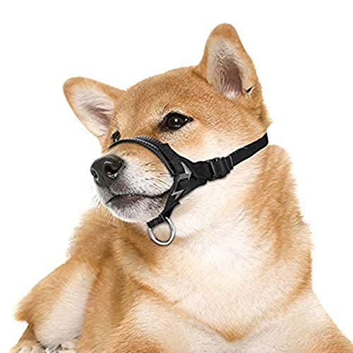 Nylon Dog Muzzle for Small,Medium,Large Dogs Prevent from Biting,Barking and Chewing,Adjustable Loop(S/Red)