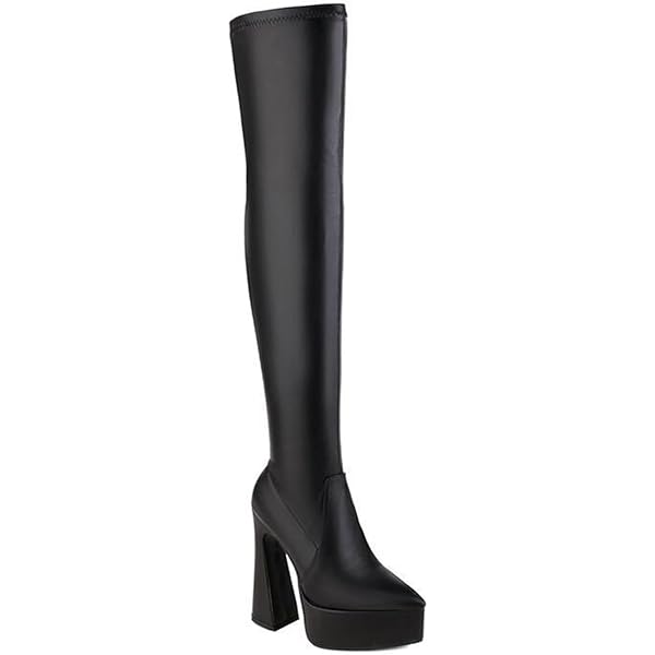 Amazon.com | SKYSTERRY Black Women's Thigh High Boots Over