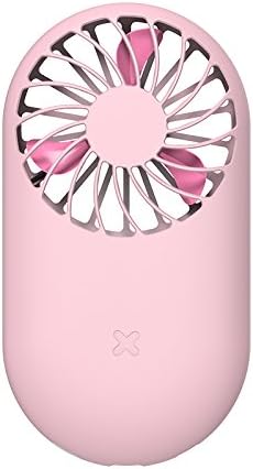 Small USB Desk Fan, Mini Handheld Personal Fan W' 2000MA Battery Operated, RGB Color Changing Nightlights, Portable Silicone Donut Base Storing Micro USB Charging Cable for Office Outdoor Travel